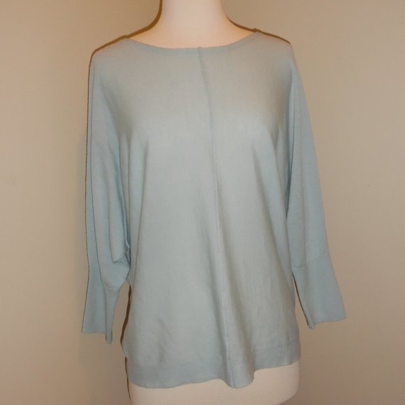 NWT‎ Club Monaco Wool Adelina Open Back Cocktail Blue Dolman sleeves Sweater Top - Picture 3 of 10